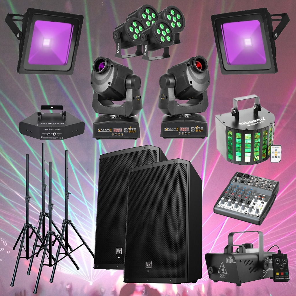 Gold Sound & Lighting pack – Simply Chic Events event hire Party Hire